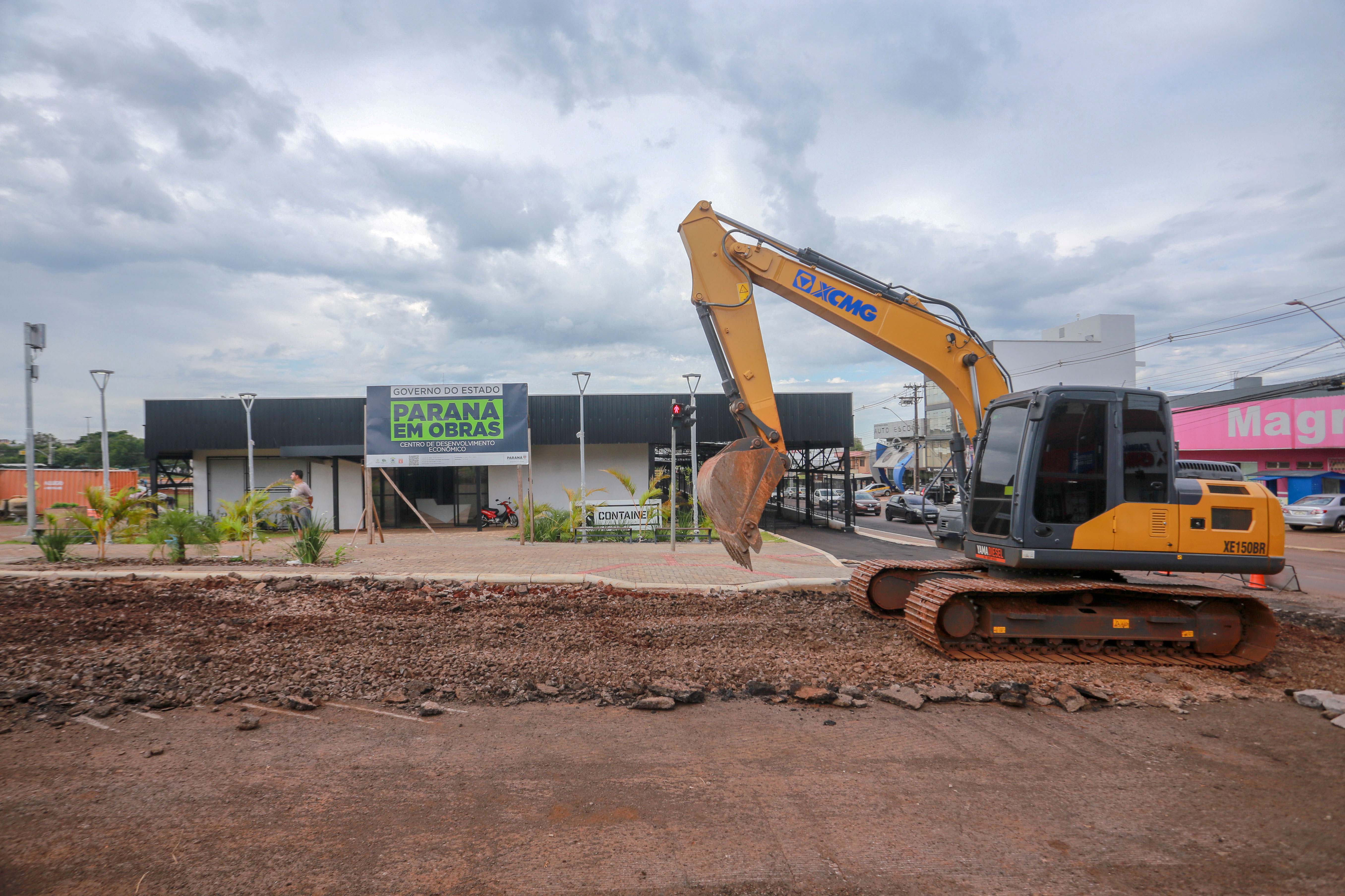 Financiada pelo Estado, obra do Centro de Inovação de Cascavel entra na reta final. Foto: Valdelino Pontes/SECID