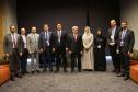 O governador Carlos Massa Ratinho Junior durante reunião com representantes do governo de Alberta, no Canadá.
