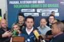 O governador Carlos Massa Ratinho Junior e o secretário de Estado da Segurança Pública, Hudson Teixeira, apresentaram nesta sexta-feira (23), no Palácio Iguaçu, as câmeras corporais que serão testadas pela Polícia Militar do Paraná (PMPR).