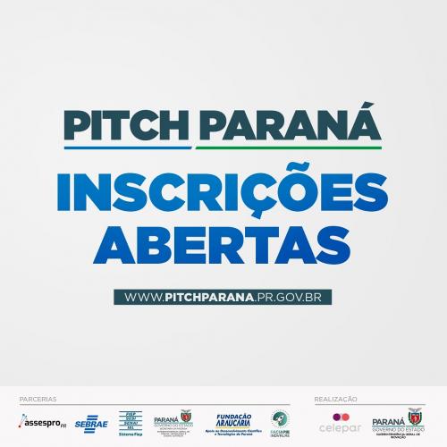 ILUSTRAÇÃO INDICA A ABERTURA DAS INSCRIÇÕES DO PITCH PARANÁ
