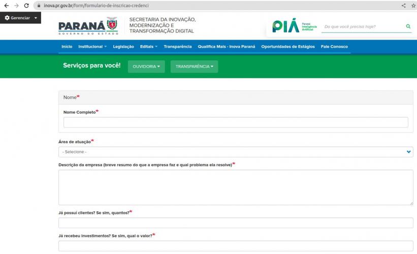 As empresas interessadas em participar devem realizar um cadastramento prévio, através de um formulário no site oficial da SEI