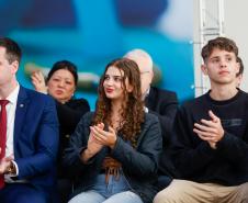Governador Carlos Massa Ratinho Junior lança o projeto Talento Tech-PR. Na foto, Guilherme Briich, 17 anos, que faz Ensino Médio em Bocaiúva do Sul. Foto: SEPL