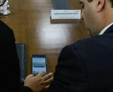 Curitiba, 25 de outubro de 2024 - Apresentação para o governador Carlos Massa Ratinho Junior do aplicativo Sou Paraná Conecta, destinado para servidores estaduais.