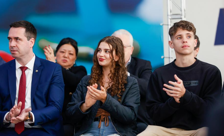 Governador Carlos Massa Ratinho Junior lança o projeto Talento Tech-PR. Na foto, Guilherme Briich, 17 anos, que faz Ensino Médio em Bocaiúva do Sul. Foto: SEPL