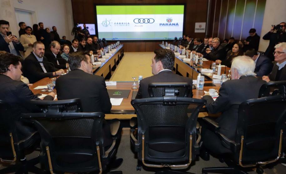 Curitiba, 12 de agosto de 2024 - Apresentação da Fábrica de Ideais pelo governador do Paraná, Carlos Massa Ratinho Jr., e a empresa Audi. Foto: Roberto Dziura Jr/AEN