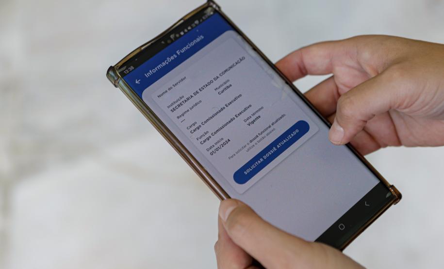 Curitiba, 25 de outubro de 2024 - Apresentação para o governador Carlos Massa Ratinho Junior do aplicativo Sou Paraná Conecta, destinado para servidores estaduais.
