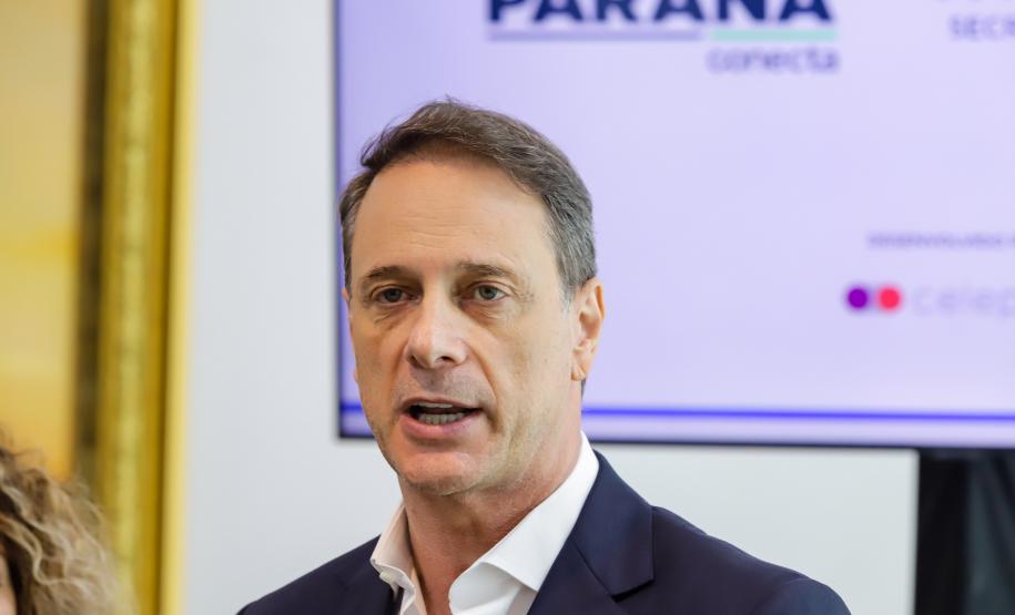 Curitiba, 25 de outubro de 2024 - Apresentação para o governador Carlos Massa Ratinho Junior do aplicativo Sou Paraná Conecta, destinado para servidores estaduais.