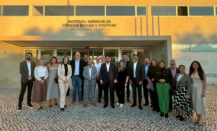 Paraná estreita relações com instituições portuguesas para trazer oportunidade em inovação e inteligência artificial - No Instituto Superior de Ciências Sociais e Políticas da Universidade de Lisboa