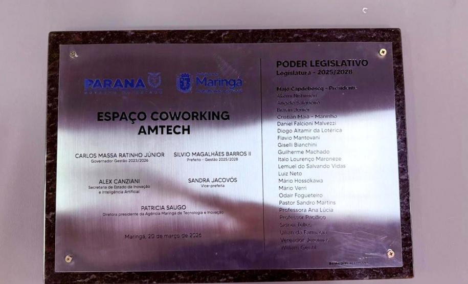 Com investimento do Estado, Maringá inaugura coworking público e anuncia hub de inovação Foto SEIA